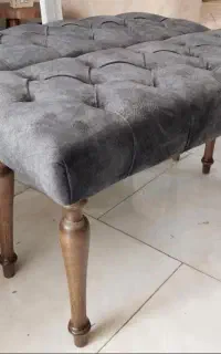 فروش عمده و تک نیمکت لمسه چستر پاف چوبی