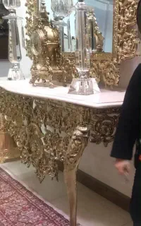 آیینه و کنسول برنجی مستطیلی بزرگ