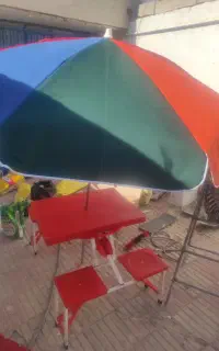 میز صندلی تاشو همراه با چتر
