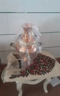 سماور ۶لیتری مسی خیلی دیوار کوب  گل سانسوری
