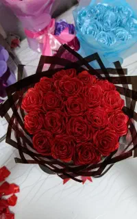 دسته گل های روبانی مصنوعی