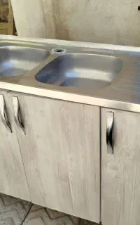 کابینت و سینک دو لگن استیل
