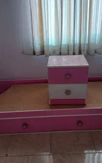 تخت وپاتختی تک نفره  دخترانه صورتی