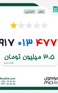 سیم کارت رند همراه اول سه رقم یکی کد ۰۱۳ کف قیمت