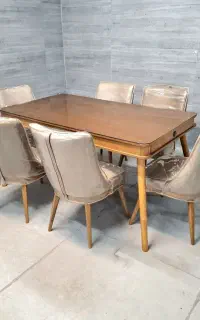 ناهارخوری ۶ نفره با شیشه و کاور