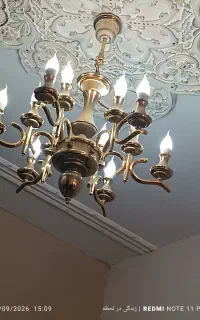 دو عدد لوستر برنجی