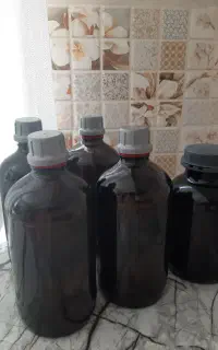شیشه رنگ قهوه ای برا نگهداری سرکه ابلیمو و ابغوره