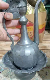 آفتابه لگن مسی وبرننجی