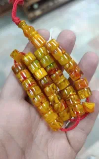 تسبیح کهربا سایز12رگه دار