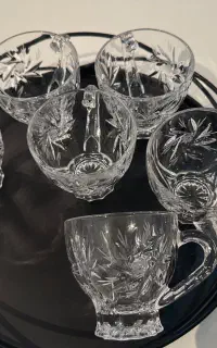 یک دست فنجان کریستال بوهمیا در حد نو