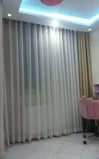 پرده حریر با والان مخمل