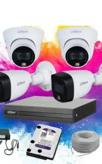 پکیج دوربین مداربسته داهوا(۴دوربین)کامل آماده نصب