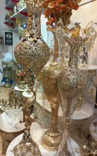 گلدان فرشته ۱ متری برنز آنتیک برنجیان