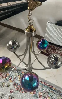 لوستر مدرن سالم زیبا حباب شیشه ای