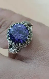 انگشترنقره بسیار زیبای آمتیست دست دلبر