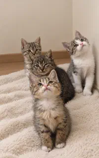 چهاتا بچه گربه واگذار میشود به صورت رایگان