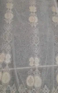 پرده حریر خامه دوزی وپانچ