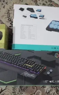 کیبورد مکانیکالDEIOG،موس گیمینگ،کول پد،اسپیکر rgb