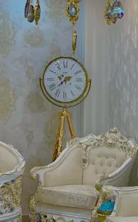 ساعت ایستاده طلایی سه پایه