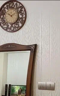 نقاشی ساختمان طرح کاغذدیواری.رنگ.روغنی.درپنجره