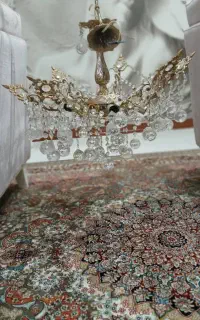 لوستر شیشه برنز ،۶چراغ