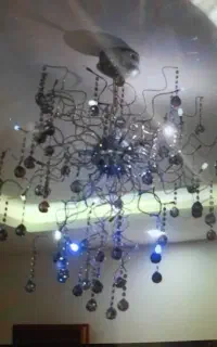 لوستر کریستالی بزرگ ، پرشاخه و سالم