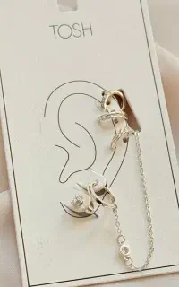 ایرکاف با گوشواره مدل نقره ای مدرن کیوت