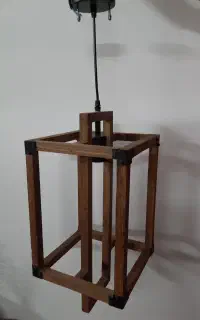چراغ آویز چوبی تک شاخه