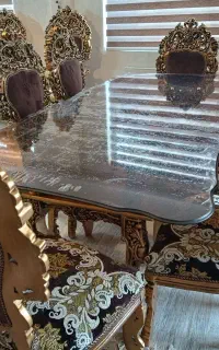 میز ناهار خوری ۸نفره و مبل ۹ نفره سلطنتی مصری