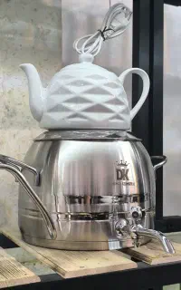 کتری قوری شیردار ضخیم دکاموند کادویی کف چدن استیل