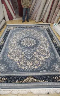 دوتخته فرش طوسی نقره ای صفر اقتصادی