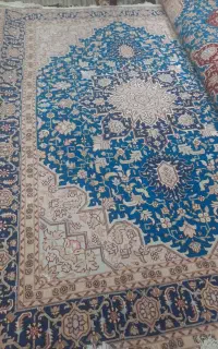 فرش دستباف اقساطی جفت ۳متر هریس ۵۰رج تبریز ابریشم