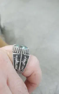 انگشتر موزنایت و زبرجد و سندلوس
