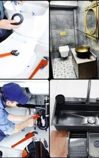 لوله کش‌ی نصب تعمیرشیرالات سینک روشویی توالت فرنگی