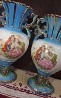 گلدان قصاعی آبی رنگ ۳۰ سانتی