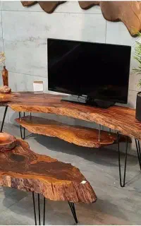 میز tv و جلو مبلی روستیک دستساز
