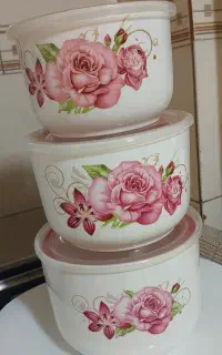 ظرف ۳تیکه درب دار چینی