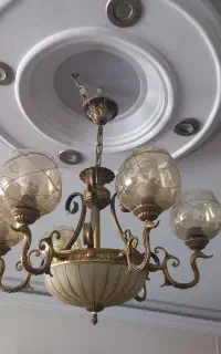 لوستر پنج شعله برنج