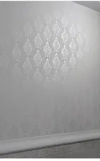 نقاشی ساختمان طرح کاغذ دیواری  و رنگ سفید