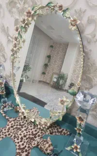 آینه وشعمدان کاملا نو جنس نقره وبرنج
