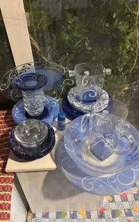 ظروف بلور آرک فرانسه(گل آبی)
