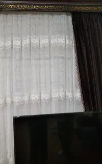 پرده با کتیبه با آلستر زیر ورو