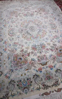 قالیچه رج ۵۰ چله ابریشم خطیبی