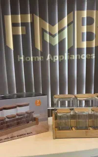 ست پاسماوری و ادویه بوریسیلیکات با استند‌ بامبو