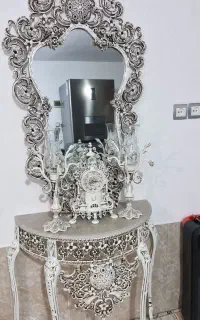 آینه شمعدان رنگ برنجی