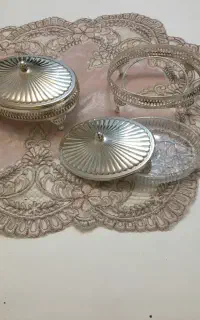 یک جفت قندان سیلور پایه دار