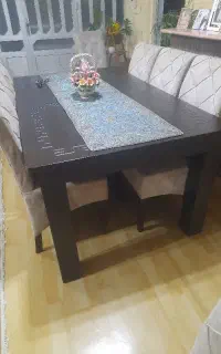 میز نهار خوردی ۸ به ۱۰ به همراه صندلی