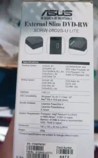 DVD Writer اکسترنال ASUS مدل SDRW-08D2S-U Lite