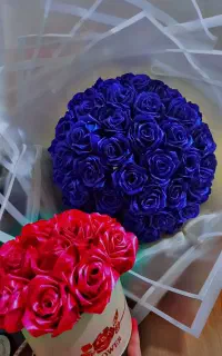 باکس ودسته گل‌روبانی