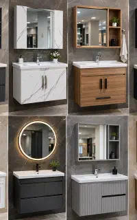 روشویی کابینتی لوکس در انواع مدل( ایینه باکس لمسی)